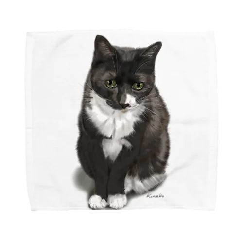 くつした猫のくろみつ Towel Handkerchief
