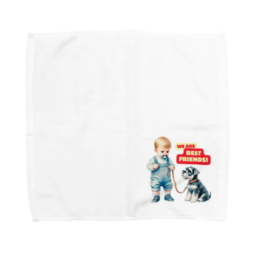 Schnauzer Puppy and a baby!! Towel Handkerchief