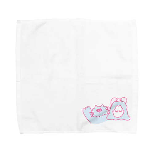 FMやまとラジオ「私が相談したいわ」シャム猫娘とシャム猫キャラクターグッズ Towel Handkerchief