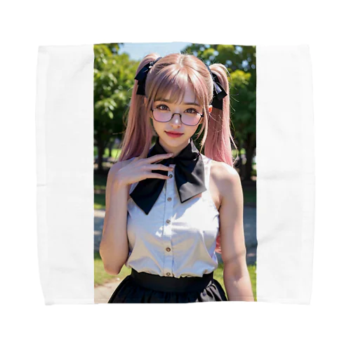 AI美少女(メガネっ娘) Towel Handkerchief