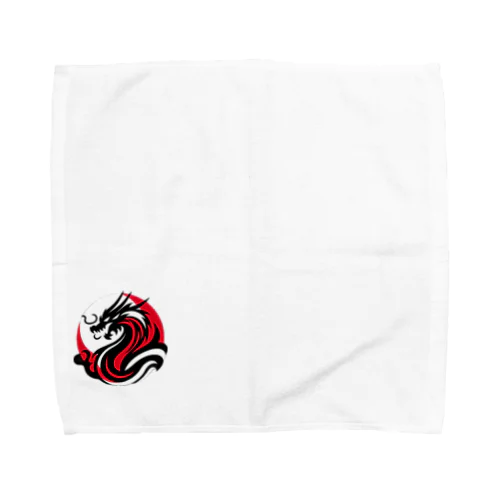 龍　黒赤 Towel Handkerchief