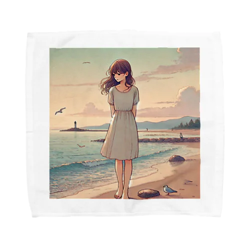 海辺の女の子 Towel Handkerchief