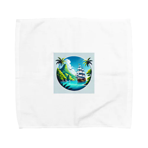 カリブ海と船 Towel Handkerchief