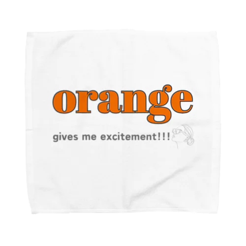 大人の推し活グッズ　おしゃれ　　推しカラー  推し色　カラーロゴグッズ（オレンジ） Towel Handkerchief