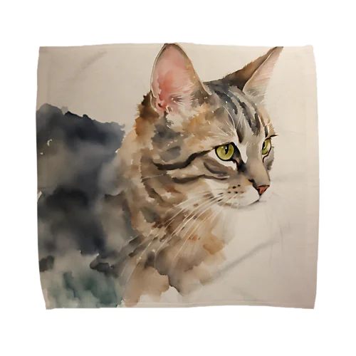 横向き猫 Towel Handkerchief