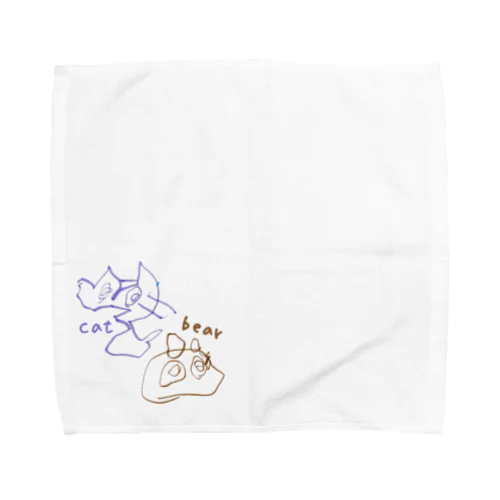 ネコとクマ Towel Handkerchief