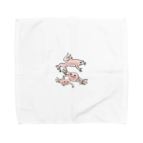 連なるアフリカツメガエル(アルビノ) Towel Handkerchief