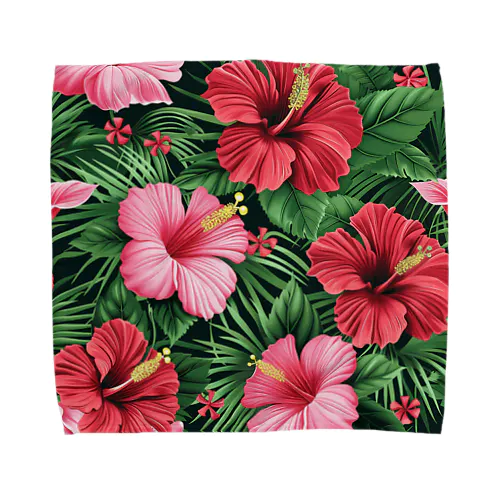 赤色の花ハイビスカス Towel Handkerchief