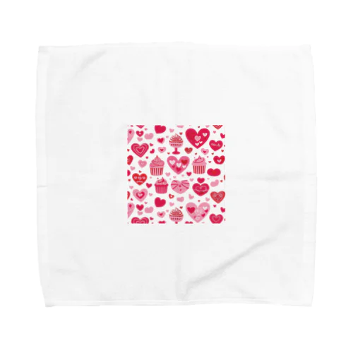 ハート　ピンク　赤　可愛い　ケーキ Towel Handkerchief