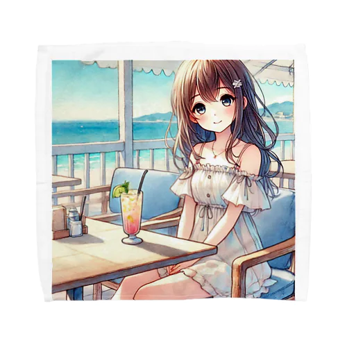 浜辺のカフェで Towel Handkerchief