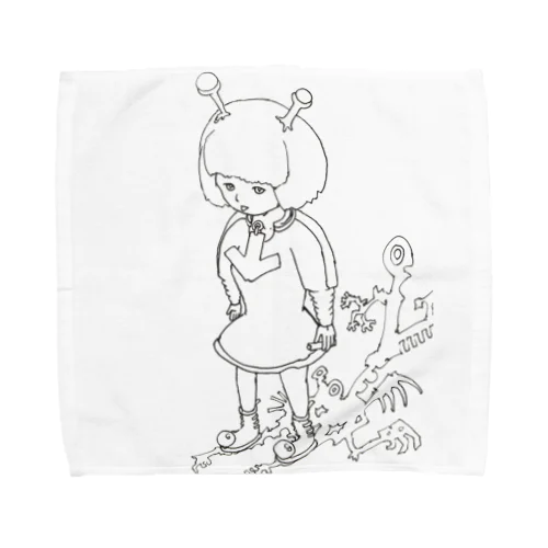 E GIRL モノクロ Towel Handkerchief