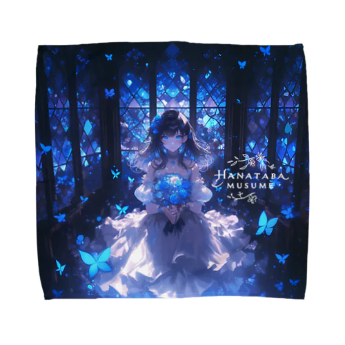 The Girl of Blue Flowers Shining in the Still Night Towel Handkerchief