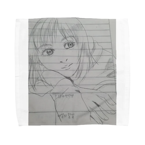 手書き 女の子 Towel Handkerchief