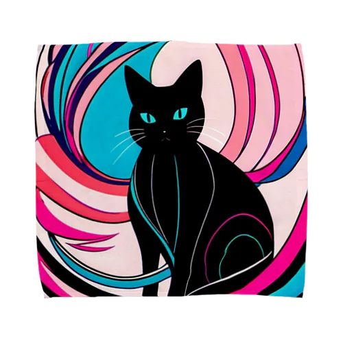 可愛い黒猫 Towel Handkerchief