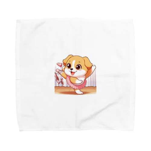 バレリーナのように踊る犬_アニメ風1 Towel Handkerchief