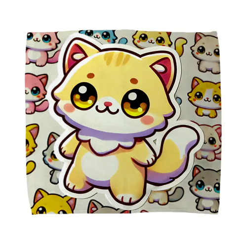ふんわりとした薄い金色の猫が、愛らしさ満点🌟 Towel Handkerchief