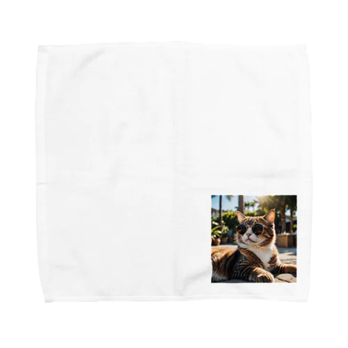 サングラスをかけたネコ Towel Handkerchief