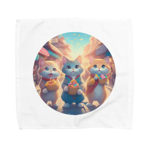 旅行する猫1 Towel Handkerchief