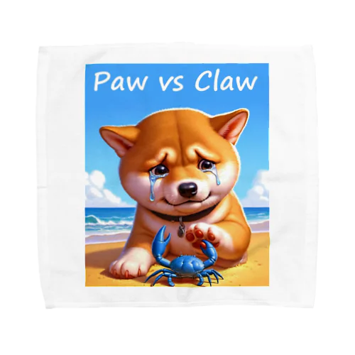 Paw vs Claw 涙の豆柴 Towel Handkerchief
