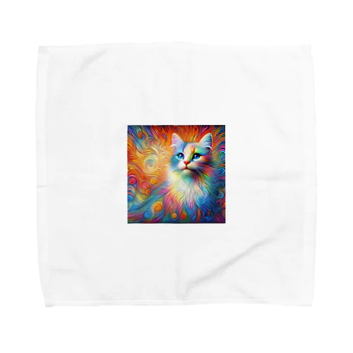虹色　猫 Towel Handkerchief