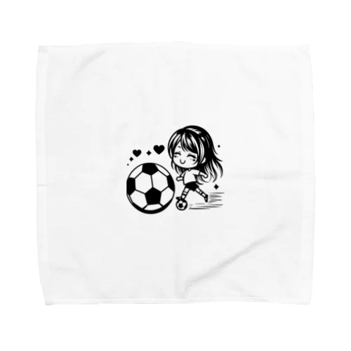 女の子サッカー Towel Handkerchief