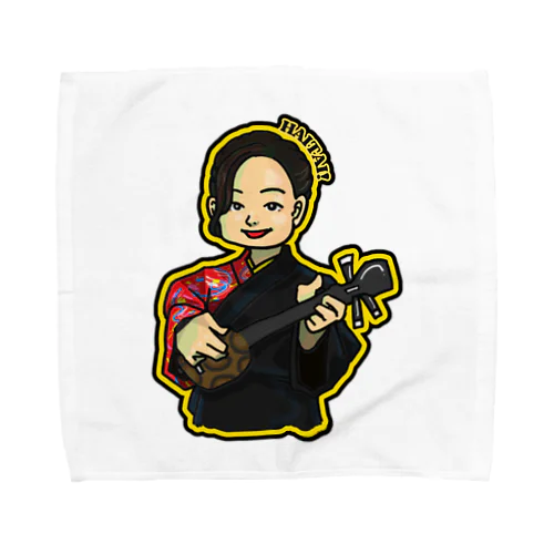 沖縄三線　RED【YUKATEN】 Towel Handkerchief