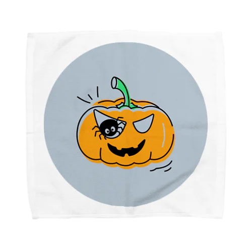 かぼちゃ、クモ、ハロウィン、絵文字 Towel Handkerchief