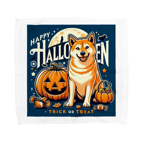 DOG x HALLOWEEN 03🟦(濃色用) Towel Handkerchief