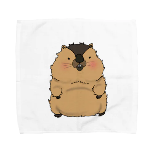 もじゃマーモットたち Towel Handkerchief