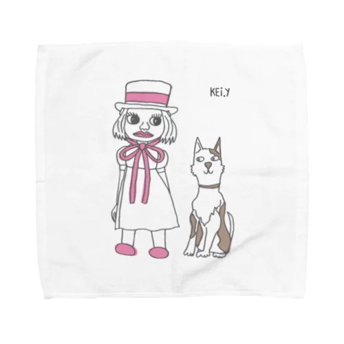 犬と女の子 Towel Handkerchief