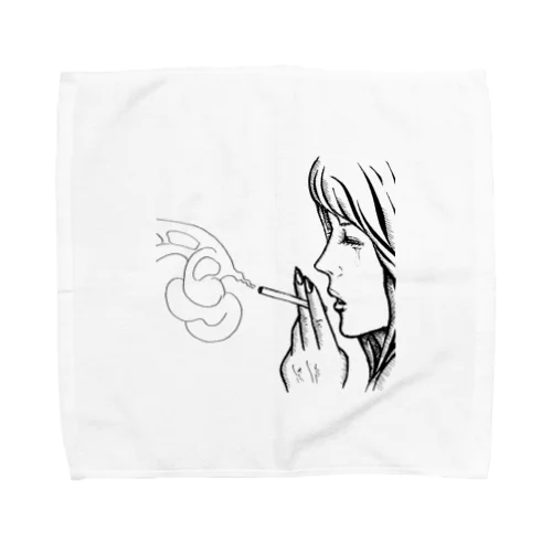 スモーキングガール Towel Handkerchief