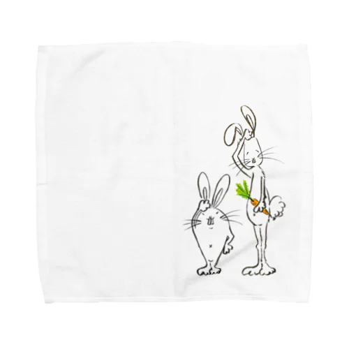デコボコうさ兄弟「ウッサ」と「ギーノ」🐰🥕 Towel Handkerchief