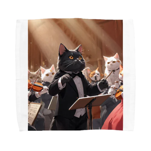 黒猫の指揮者-Re:role Cats(リロールキャッツ)シリーズNo.1-3-2-250203 Towel Handkerchief
