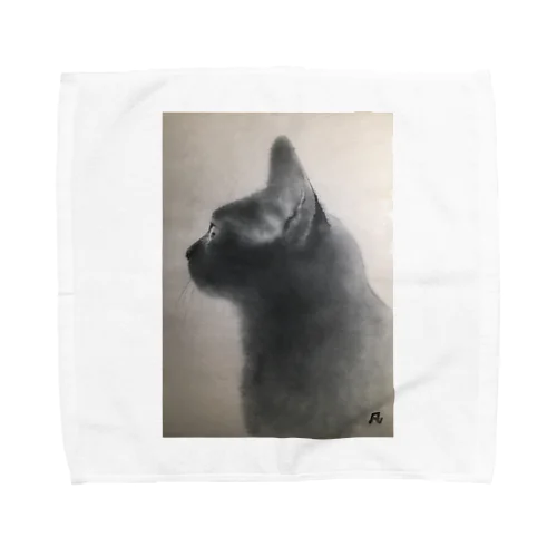 黒猫の横顔 Towel Handkerchief