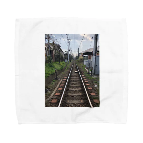 街中の線路 Towel Handkerchief