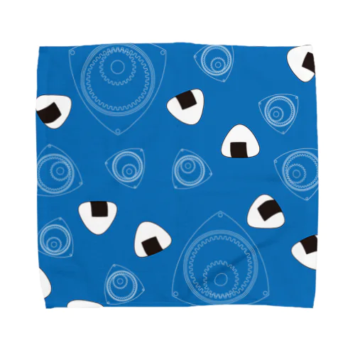 回れ焼きおにぎり　青色 Towel Handkerchief