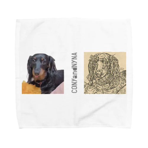 ペロッとダックス（×写真）CONYandNYNA Towel Handkerchief