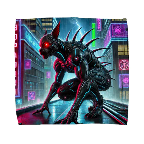 未知の動物 × サイバーパンク宇宙 Towel Handkerchief