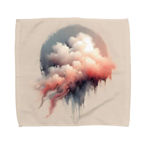 雲の断片を描くミニマルな形 Towel Handkerchief