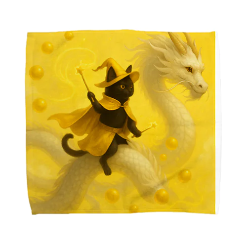 魔法猫と白龍 Towel Handkerchief