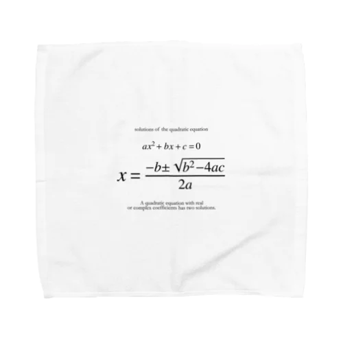 ２次方程式の解の公式：数式：高校数学 Towel Handkerchief