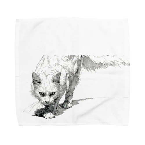 威嚇白猫 Towel Handkerchief