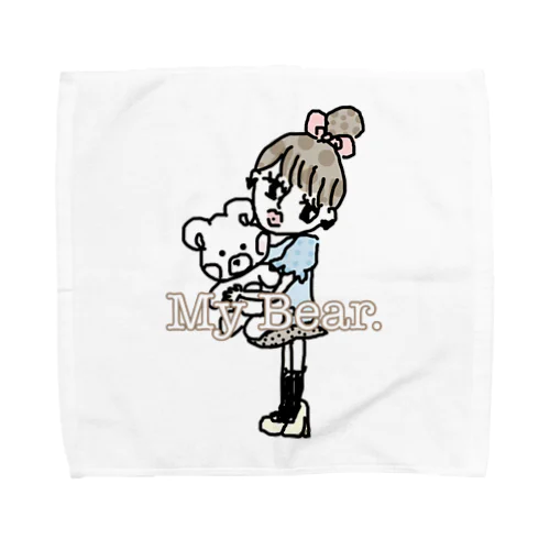 女の子とクマさん🧸 Towel Handkerchief