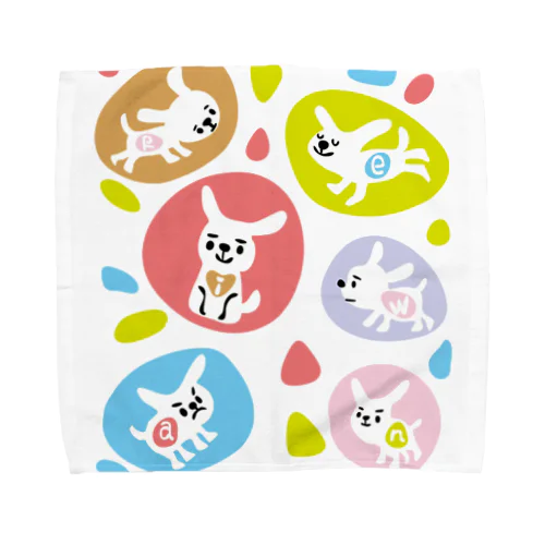 Reiwan dog_カラフルポップ令和犬 Towel Handkerchief