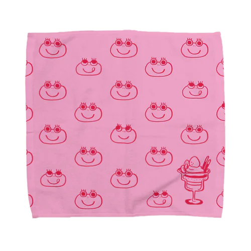 カエルくんとイチゴのパフェ Towel Handkerchief