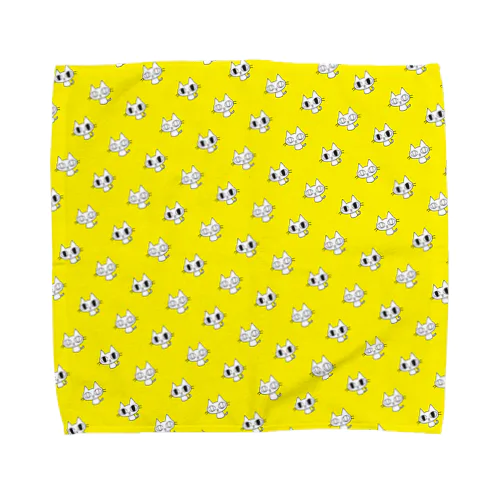 ガン見ねこ（黄） Towel Handkerchief