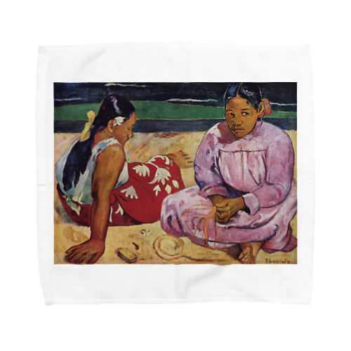タヒチの女(浜辺にて) / ポール・ゴーギャン(Tahitian Women on the Beach 1891) タオルハンカチ