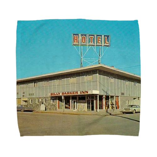 POSTCARD: BILLY BARKER INN, QUESNEL, BC, 1962 Towel Handkerchief