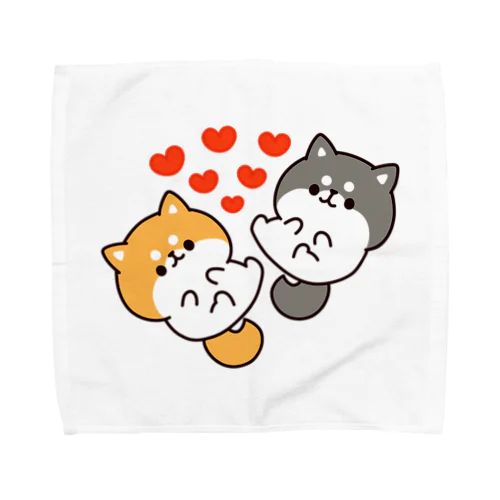 お返事シバイヌくん　茶柴＆黒柴ver. Towel Handkerchief