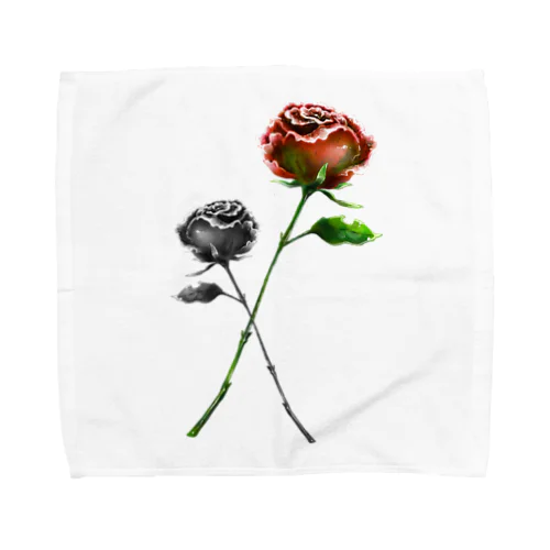 呪いの召喚獣シリーズ(赤×モノクロ薔薇) Towel Handkerchief